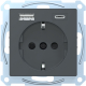 Schuko Steckdose mit USB A/C anthrazit MEG2367-0414 Merten
