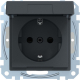 Schuko-Steckdose mit Klappdeckel m. BS anthrazit MEG2310-0414 Merten