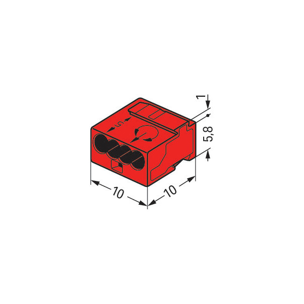 Micro-Klemme 243-804 4-Leiter rot Wago