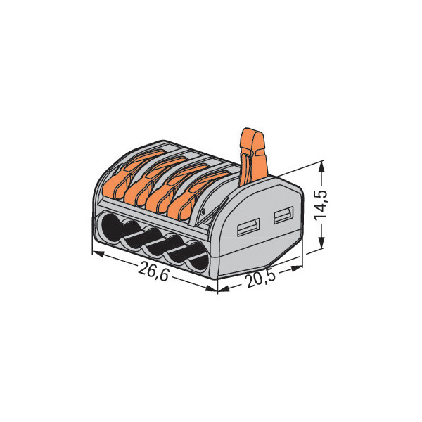 Wago 221-2411 Klemme Durchgangsverbinder mit Hebel 2-fach günstig online  kaufen