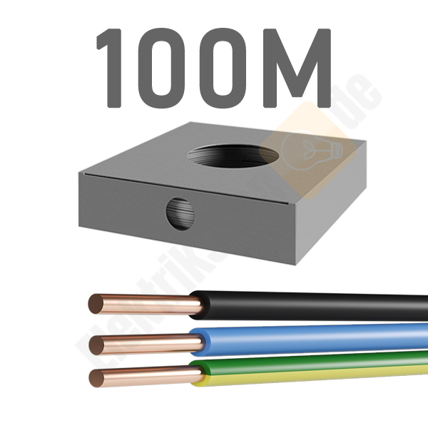 100m H07V-U 2,5mm² Einzelader PVC  Aderleitung Verdrahtungsleitung 0,36€/m 