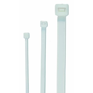 100x Profi-Kabelbinder Weiß, Nylon, UV-beständig, Brandschutz UL 94 V2,  verschiedene Größen
