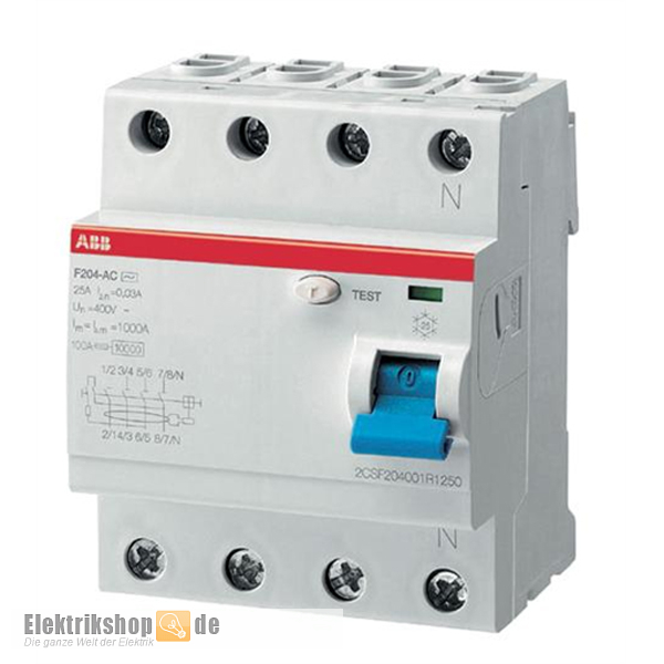 FI-Schutzschalter 25/0,3A 4pol. F204A-25/0,3 Pro M Compact ABB