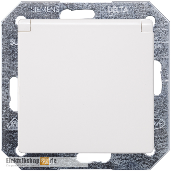 Schuko-Steckdose mit Klappdeckel titanweiß Delta i-system 5UB1917 Siemens