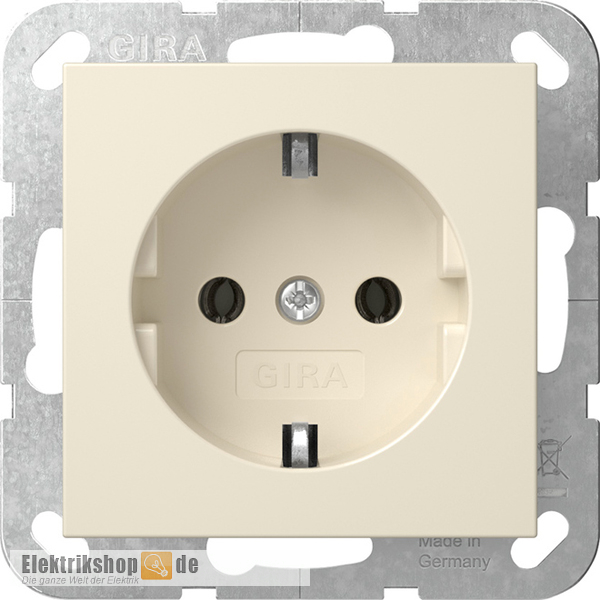 Schuko-Steckdose cremeweiß glänzend 418801 Gira