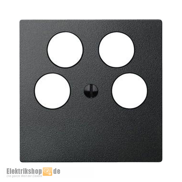 Zentralplatte für Antennensteckdosen 4-Loch System M anthrazit 295314 Merten