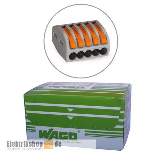 40 Stk. 5-Leiter-Klemmen mit Betätigungshebeln 222-415 WAGO