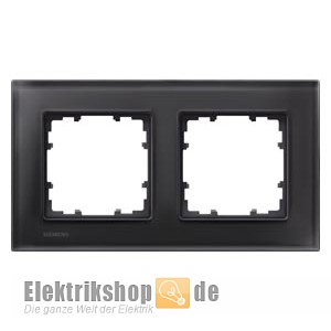 2-fach Rahmen Glas schwarz 90mm-Maß Delta miro 5TG1202-2 Siemens