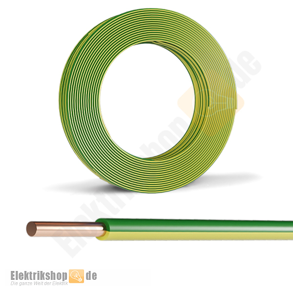 100m Ring H07V-U 4 PVC-Aderleitung eindrähtig grün/gelb