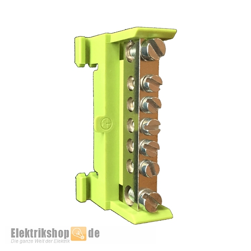 PE-Klemme grün-gelb HKL 7p für Hutschiene 651S/7 Kleinhuis