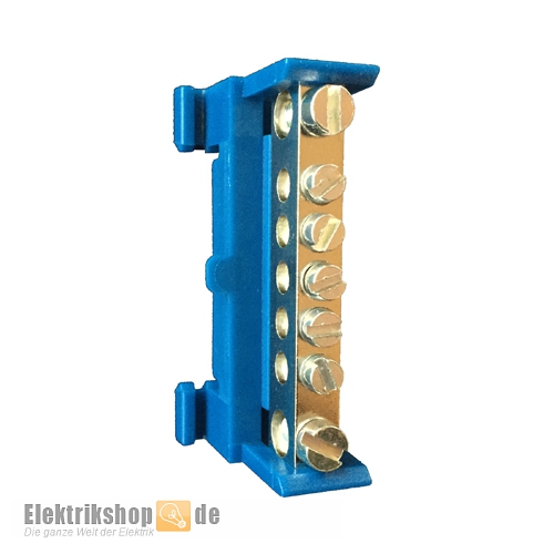 N-Klemme blau FI HKL 7p für Hutschiene 651N/7 Kleinhuis