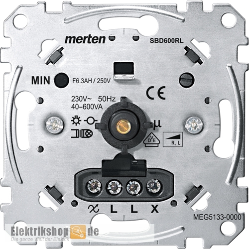 Drehdimmer Druck-Wechsel R/L 40-600 W MEG5133-0000 Merten