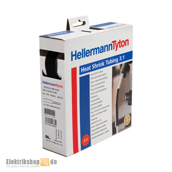 Schrumpfschlauch 12-4 mm Box 5 m HIS-3-12/4-PEX-BK Hellermann