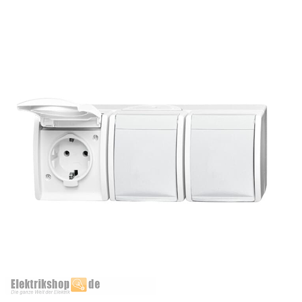 Steckdose 3fach waagerecht alpinweiß 2300/3 EW-54 Busch Jaeger