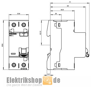 FI-Schutzschalter 40A 30mA 2-polig 5SV3314-6 SIEMENS