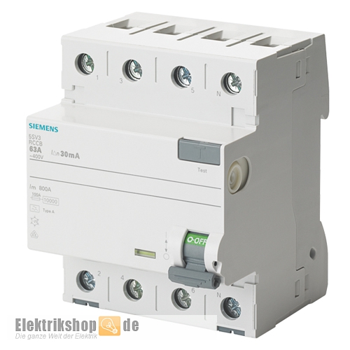 FI-Schutzschalter 63A 30mA 4-polig 5SV3346-6 Siemens