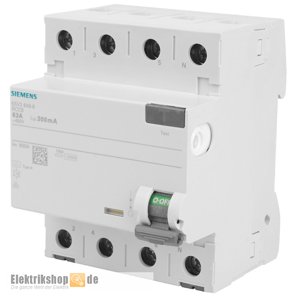 FI-Schutzschalter 63A 300mA 4-polig 5SV3646-6 Siemens