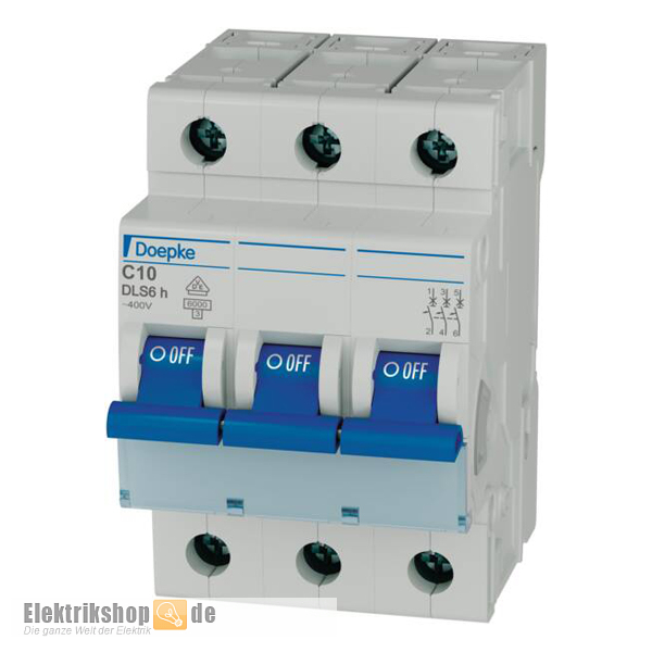 3C10 Leitungsschutzschalter C 10A 3-polig DLS 6H C10-3 Doepke