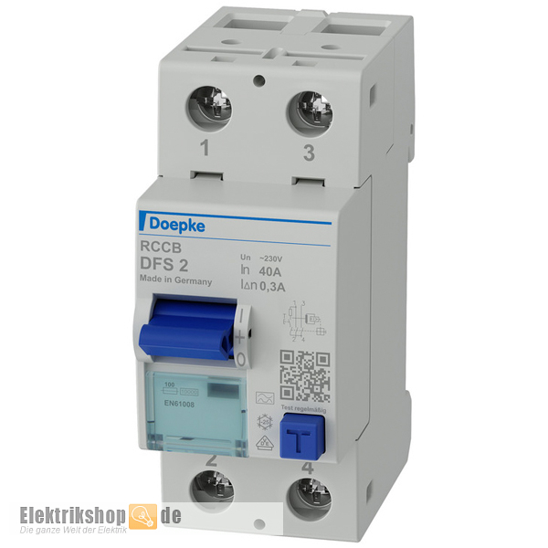 FI-Schutzschalter 40A/300mA 2pol. DFS2 040-2/0,30-A Doepke