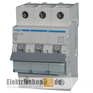 Hager LS-Schalter Leitungsschutzschalter MCN125 1polig 6kA C 25A