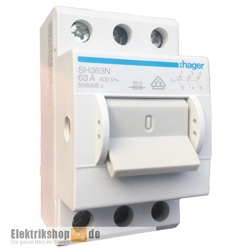 Hager SH363N Ausschalter/Hauptschalter 63A 3-polig 3S