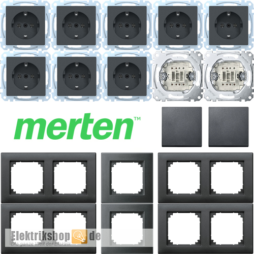 Spar-Set anthrazit System M & M-Plan Merten