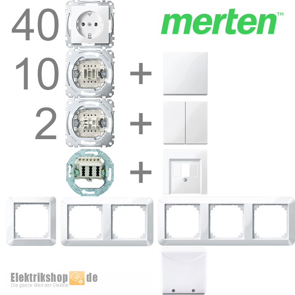 System M Merten Schalter Atelier polarweiß glänzend Steckdosen u.a