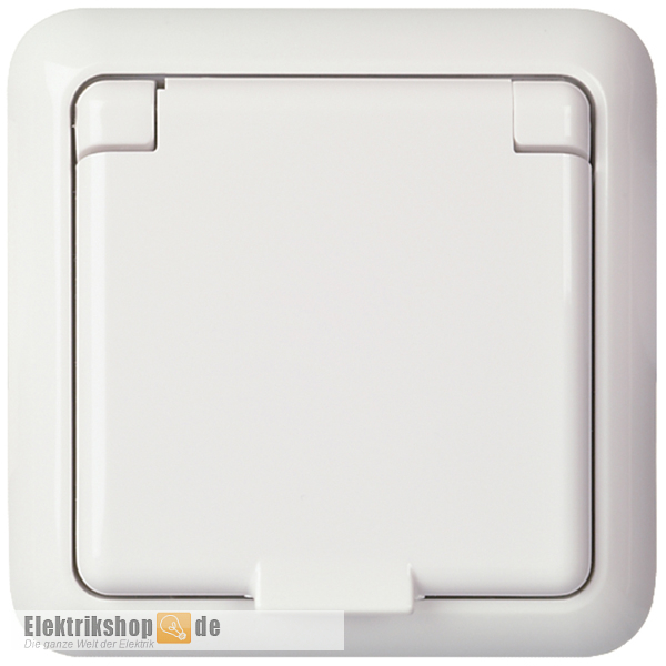 Steckdose 1-fach komplett IP44 FASHION reinweiß 225044 ELSO