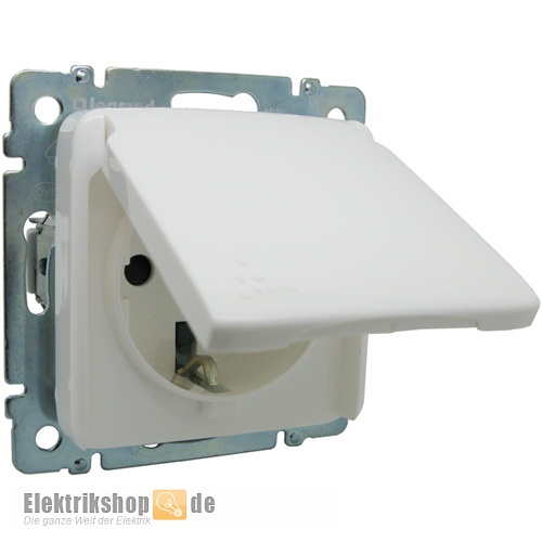 Steckdose mit Klappdeckel IP44 Creo ultraweiß 776708 Legrand