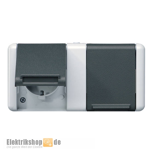 Steckdose 2-fach waagerecht Aufputz IP44 WG 800 8220W Jung