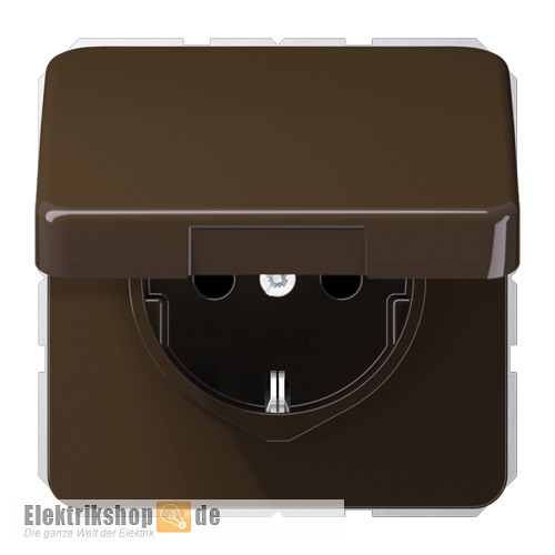 Schuko-Steckdose mit Klappdeckel braun CD 1520 BFKL BR Jung