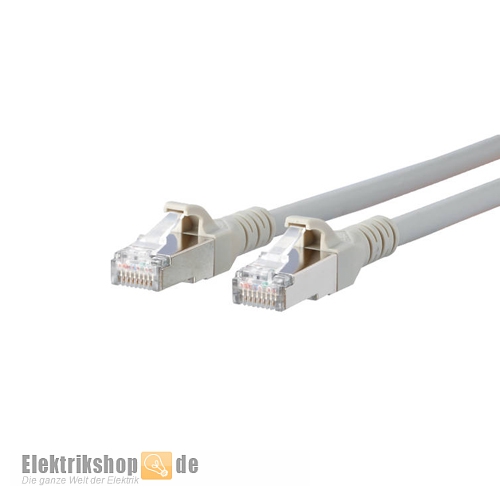 Patchkabel 0,5m Cat.6A geschirmt grau mit RJ45-Stecker METZ