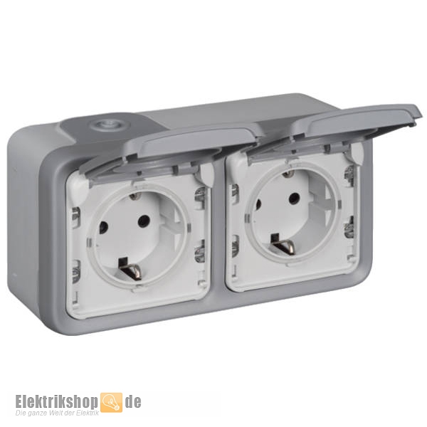 Steckdose 2-fach waagerecht Aufputz FR Plexo 55 069742 Legrand