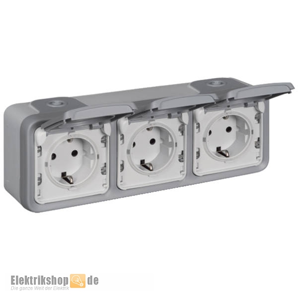 Legrand 069743 Steckdose 3-fach Aufputz Feuchtraum