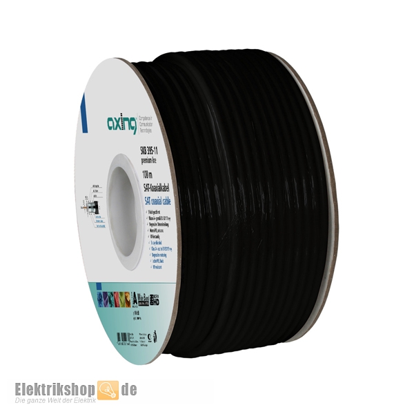 100m Spule Koaxial-Erdkabel A 100dB SKB 395-11 Axing