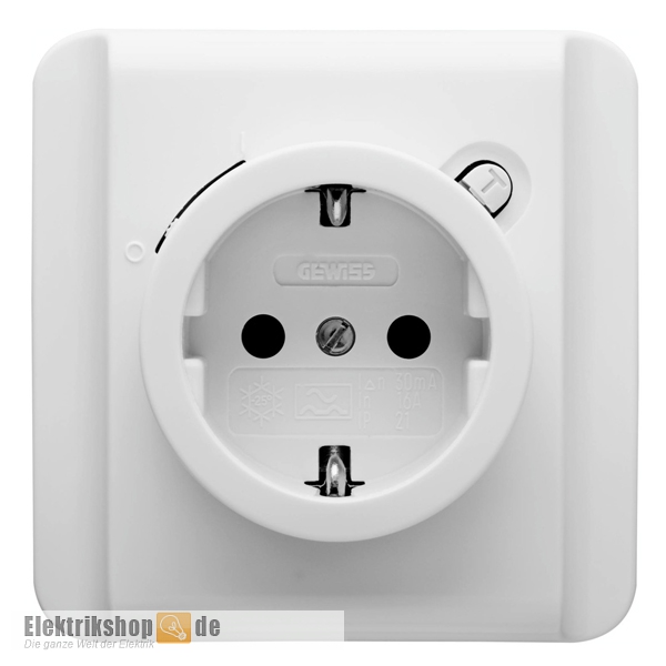 FI-Sicherheits Steckdose 16A 30mA IP21 GW95922 Gewiss