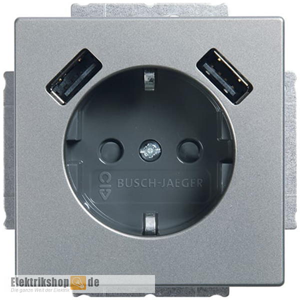 Pur Edelstahl Schuko/USB Steckdose 20EUCB2USB-866 Busch Jaeger