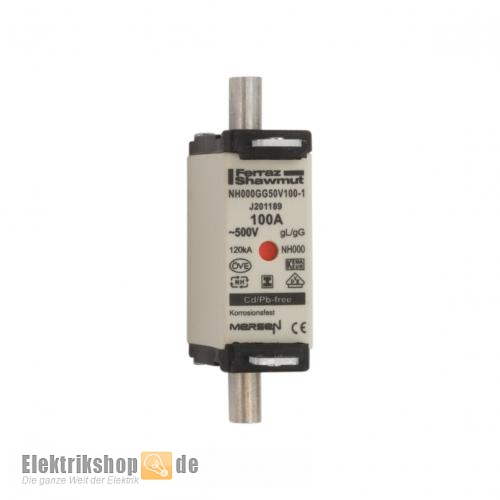 NH-Sicherung 100A Gr. 000 Kombikennmelder NH000GG50V100-1 Mersen