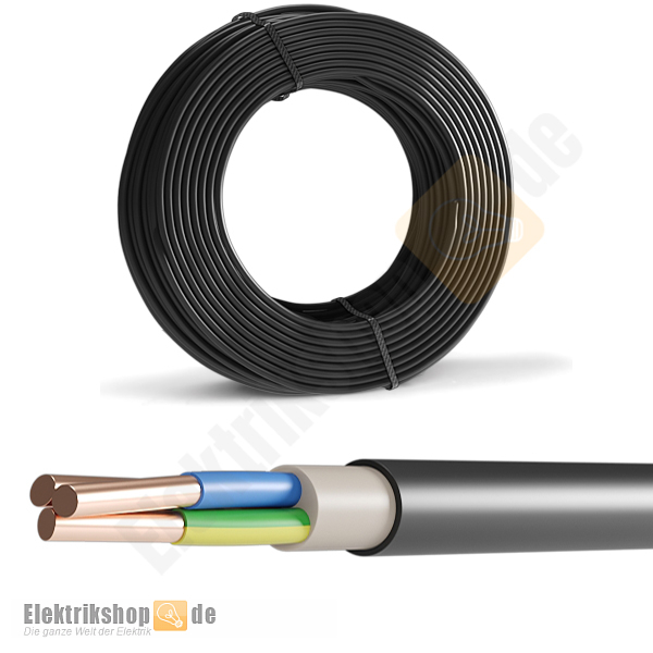100 Meter Ring Erdkabel Starkstromkabel Leitung VDE NYY-J 3x2,5 mm² 