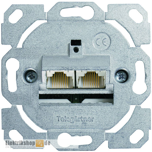 Datendose 2-fach AMJ45 8/8 K/0 UP Cat.6A 100022956 Telegärtner