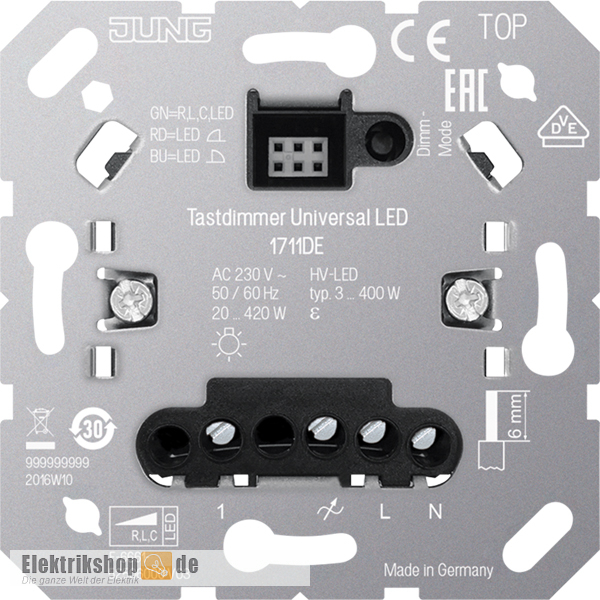 Tastdimmer Universal 3-420W 1711 DE Jung