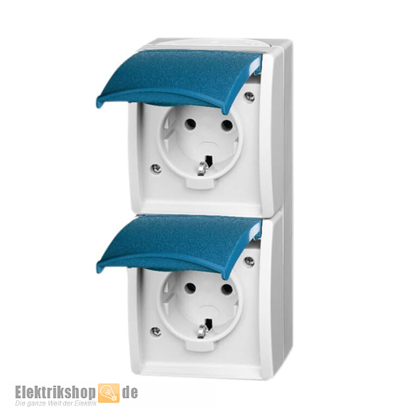 Steckdose 2fach senkrecht Ocean 20-02 EW-53 Busch Jaeger