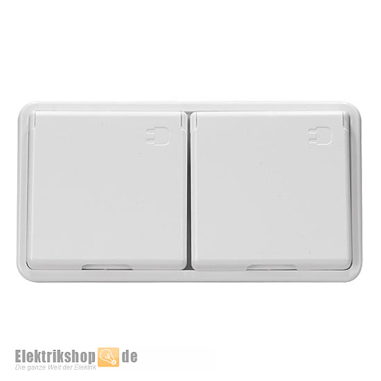 Schutzkontakt-Steckdose 2-fach IP44 UP weiß K44EUJKS2512/34 Klein