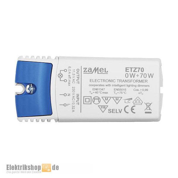 NV/LED-Trafo Retrofit 230/11,5 V 0-70 W ETZ-70 Zamel