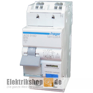 FI/LS-Schutzschalter 10/0,03A B 10A 30mA ADS910D Hager