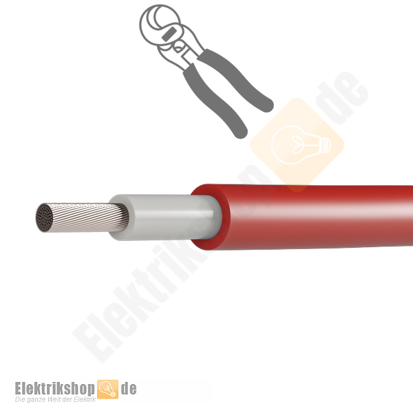 Solarleitung 6 mm² rot flexibel H1Z2Z2-K