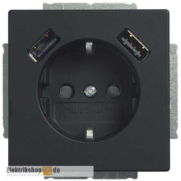 Future Linear USB-Steckdose schwarz matt 20 EUCB2USB-885 Busch-Jaeger