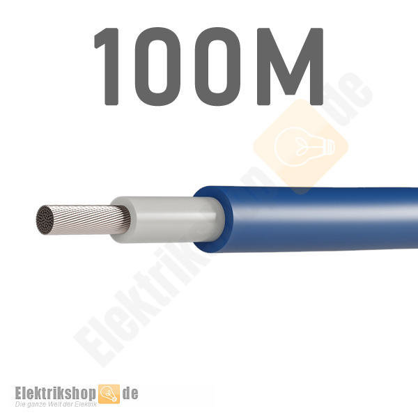 100m Ring Solarleitung 6 mm² blau flexibel H1Z2Z2-K