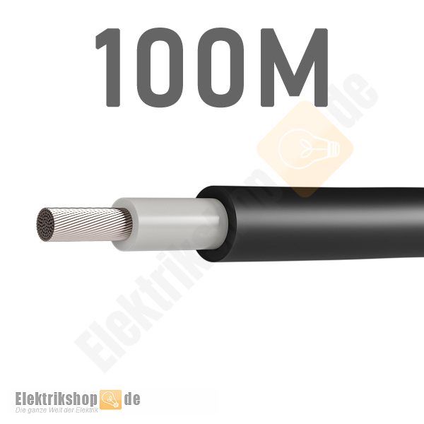 100m Ring Solarleitung 10 mm² schwarz flexibel H1Z2Z2-K