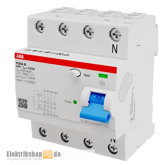 FI-Schutzschalter TYP B 63A 30mA 4pol. F204B-63/0,03 ABB